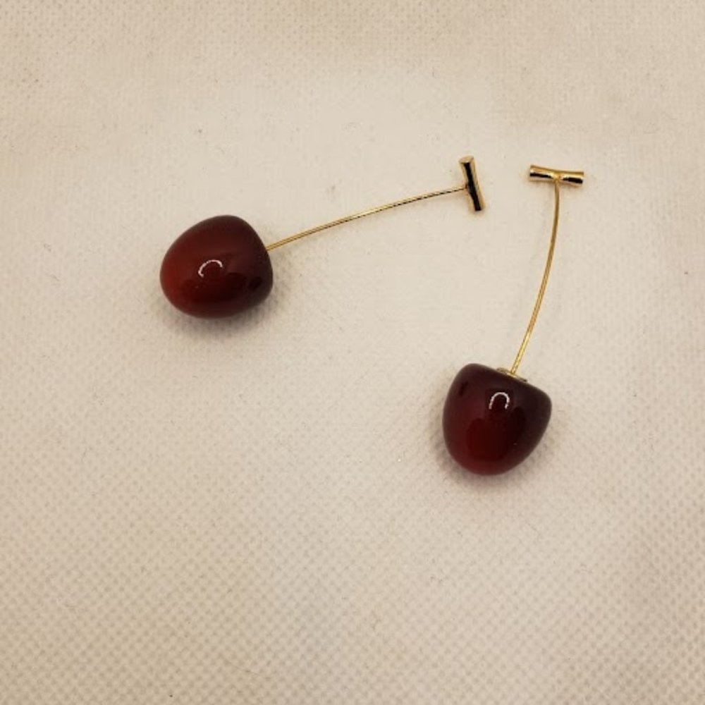 New Red Cherry Drop Dangle Earrings